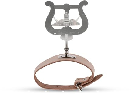 GEWA Marschnotställ Flöjt - Förnicklad - Stor Lyra - 2 knappar - Enhandshantering - med läderarmband