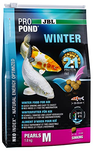 JBL Winterfutter für Koi, Sinkende Futterperlen, Saisonfutter, ProPond Winter, Größe M, 1,8 kg