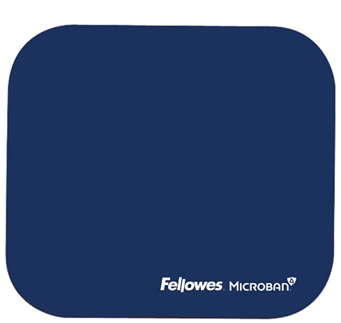 Fellowes Mouse Mat with Non-Slip Rubber Base - Mouse Pad with Antibacterial Protection - Suitable for Both Optical and Laser Mice - 199 x 232 x 2mm - Blue