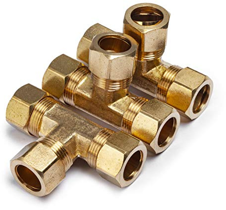 LTWFITTING 5/8-Inch OD Compression Tee,Brass Compression Fitting(Pack of 3)