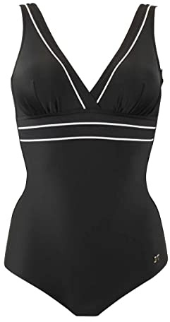 Janine Robin - Maillot de Bain 1 pièce Sculptant Java 40 - Noir - Marque Française - Haute Qualité