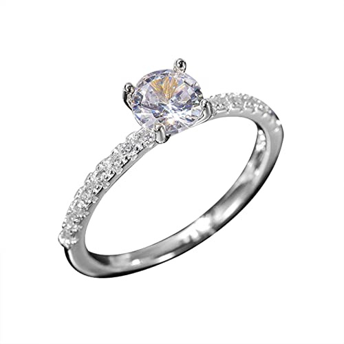 Argent femmes mode tendance unique plein Zircon bague dames bijoux bagues en pour les femmes taille 5 11 Anneau Bijoux (Silver, 5)