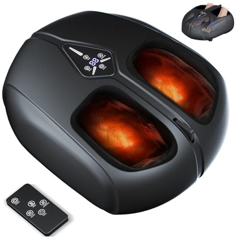 TODO Masajeador de Pies con Calor, Compresión, 5 intensidades y 4 modos de masaje de pies, Masaje Shiatsu Eléctrico para Fascitis Plantar y Alivio del Dolor,Contrarrestar la Fatiga, Hasta la talla 46