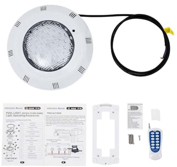 UESUENYENS 45 W LED RGB undervatten strålkastare poollampa pool installation pool ljus belysning poolbelysning dammbelysning radiofjärrkontroll dekoration för akvarium pool