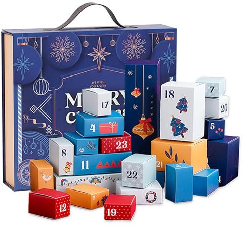 Boîte De Calendrier De L'Avent, Boîtes Vides De Compte À Rebours De Noël De 24 Jours À Remplir, Remplissez Vos Propres Boîtes De Calendrier De L'Avent Adaptée Aux Adultes Et AuxEnfants