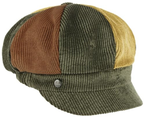 LIERYS Vanford Ballonmütze Bunte Patchwork Stoffmütze Damen Made in EU Herbst-Winter Oliv One Size