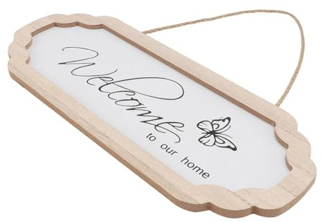 EXAOMBLE 1pieza Cartel De Bienvenida De Madera Para Puerta Decoración Rústica Para Hogar Tiendas y Cafés Letrero Colgante Para Entrada y Porche Estilo Campestre