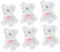 KONTONTY 6 Stücke Miniatur Beflockt Bären Plüsch Tiere Dekorationen Tasche Charme Party Favor Für Geburtstag Hochzeit Weiß