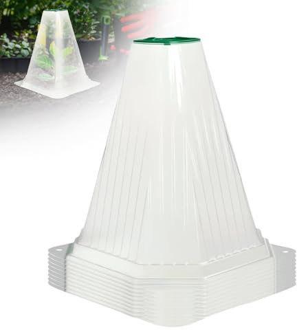 Pflanzenhut, 2025 Neu Frostschutz Schneckenschutz, Pflanzhut Kunststoff Seedling Protector, Garden Frost Protection, Adjustable Airflow Dome for Outdoor, Plant, Growth Support (10P)