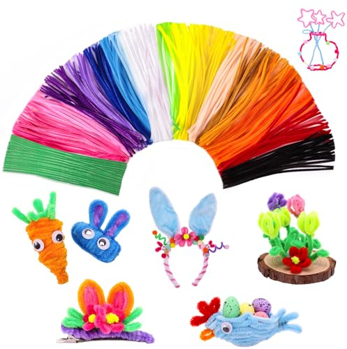 400 Pipe Cleaners For Crafts, 30 Cm Chenille Stems, 20 Colours