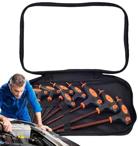 MWZBTG T-Griff Inbusschlüssel Set,8-teiliger Doppelendiger T-Griff Sechskantschlüssel,Tragbar Sechskantschlüssel Set | für Garage Mechanik Outdoor Haushalt Möbel Fahrrad