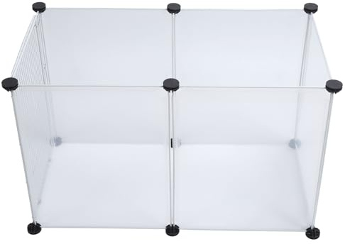 Zerodis Porte per Cani Assemblaggio Mobili Recinto per Cani in Plastica Traslucida Recinto per con Porta Box per Cuccioli Area Giochi per Animali Domestici di Piccola Taglia per Uso Interno Ed (6