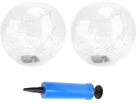 Mtlavishness 2 Luces flotantes para Piscina con energía Solar de 13,78 Pulgadas, Bolas Luminosas inflables, Luces flotantes solares para jardín, Transparentes, IP68, Resistentes (Color cálido)