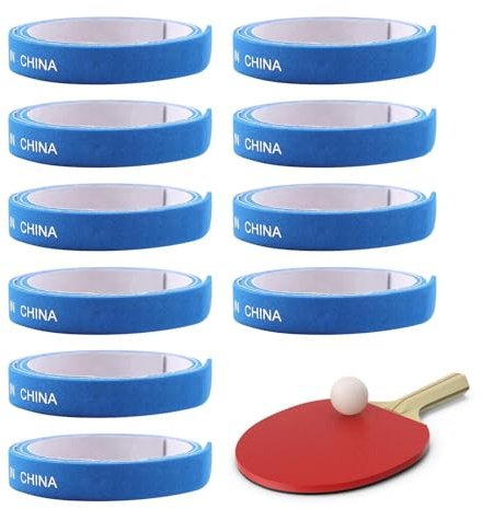 Nastro da paddlerand da tavolo - Nastro per bordi per racchette da ping pong, 10 nastri adesivi per paddlerand da tavolo, altamente autoadesivo per giochi sportivi regolari