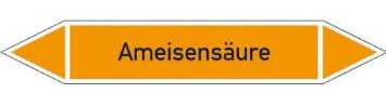 TUBAZIONE kennz/Freccia segno Acidi (arancione), Pellicola autoadesiva 22,3 x 3,7 cm – Acido FORMICO