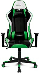 DRIFT GAMING DR175 - Silla Gaming Profesional, polipiel, reposabrazos ajustables 2D, pistón clase 4, giratoria, mecanismo de mariposa, cojín lumbar y cervical, color negro/blanco/verde