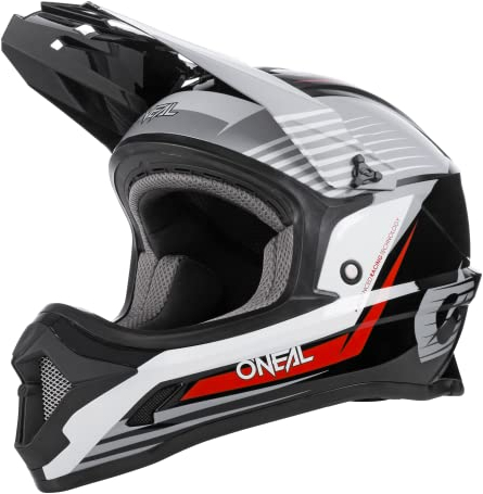 O'NEAL | Motocross-Helm | MX Enduro Motorrad | ABS-Schale, , Lüftungsöffnungen für optimale Belüftung & Kühlung | 1SRS Helmet Stream | Erwachsene | Schwarz Rot | Größe XL