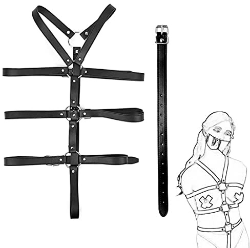 CND4- Perfect Kit Set PU Leather Handmade BDSM Bondage Sets bdsms Kit Bondagewear Women Used in Park, Party