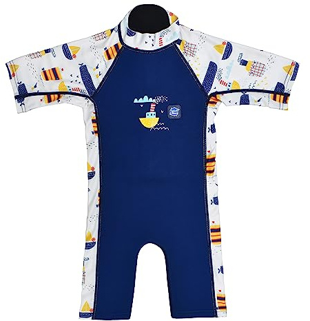 Splash About UV Sun and Sea Wetsuit Traje de baño de una Pieza, Tug Boats, 2-4 años para Niñas