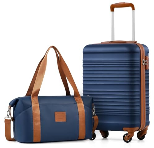 COOLIFE 55×35×20 Cabin Suitcase and Ryanair Bag 40x20x25-20L Set, Ryanair Cabin Bag with ABS Hard Shell, Lightweight Carry On Suitcase Included TSA Lock & 4 Wheels, for Easyjet, Paid Hand Luggage