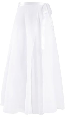 Baisdan Ballet Skirt for Women, Lyrical Dance Skirt, Wrap Skirts Mid-Calf Length, Flowy Chiffon Dance Outfit (One Size, 1 Pack, White)