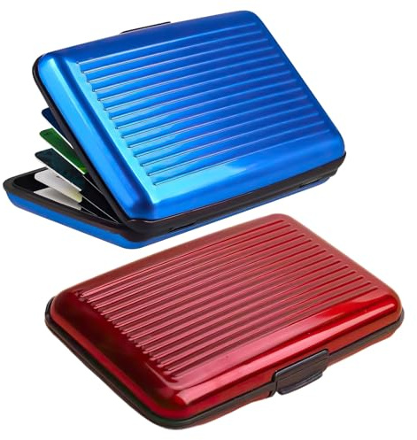2 Pack Blocking Credit Card Holder,Cards Holder Wallet,Metal ID Organiser