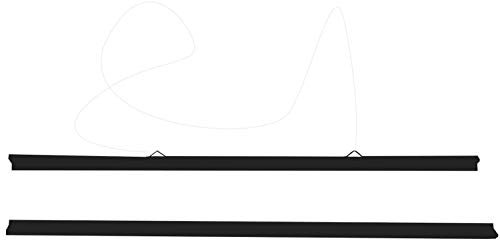 Poster Hanger Clear White Black Strips + Clear Cord Snaps maps Drawings Poster Grippers B0 B1 B2 B3 B4 (B2 500MM OR 20.24 INCH, Black)