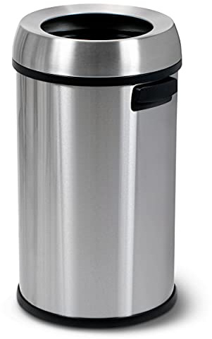 Simpli-Magic 65 Liter Open Top Trash Can, Commercial Grade, Stainless Steel