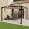 BaraSh Pavillon mit Lamellendach 3x3 m Taupe Stoff und Aluminium Pergola Bausatz Pergola Lamellendach Pergola Mit Faltdach