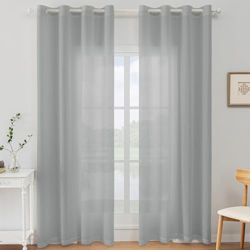 Ystyle Tende per Interni con Anelli 2 Pezzi, 140x175 CM, Grigio