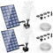 AISITIN Fontana solare per esterni, 2,5 W, fontana solare per esterni, con tubo dell'acqua da 1,2 m, pompa solare per laghetto con 6 effetti, pompa solare per giardino, bagno per uccelli, giochi