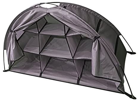 9 Hyllplan för Campingskor, Hopfällbar Bärbar Tältförvaring med Stor Kapacitet Premiummaterial Campingskohållare för Campingförvaringsskåp med 9 Hyllor (Hopfällbar)