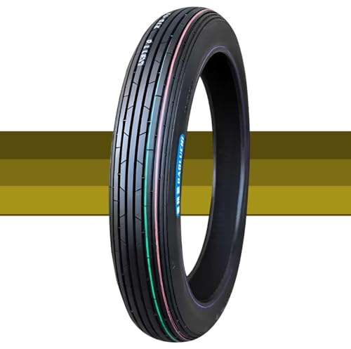 2.50-18 Neumático para Moto de Tierra, 2.50 18 Neumático de Calle con Diseño de Dibujo Recto Retro, Tipo con Cámara, 225kPa 308 LBS Capacidad de Carga