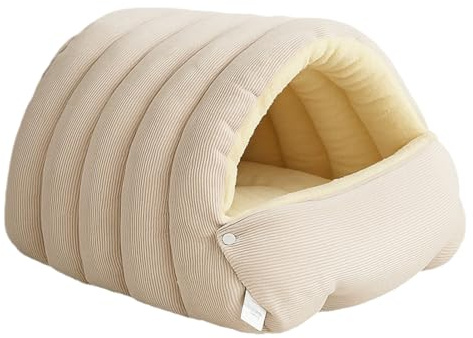 Panier pour Chat Interieur Tout Doux M/L - Isolée Hiver Lavable Lit pour Chat Tente Moelleuse Et Chaude avec Coussin Amovible pour Chats Et Petits Chiens