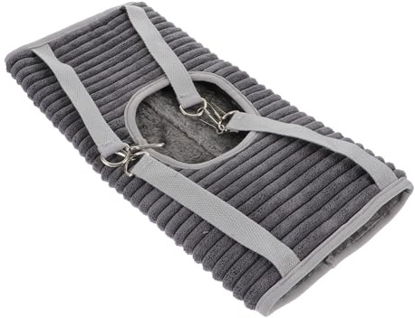 GRIRIW Hamac Tunnel pour Petits Animaux D’Hiver Lit Suspendu en Peluche Chaude Gris Tunnel pour Hamster Furet et Rongeurs Accessoire Cage Confortable et Isolant