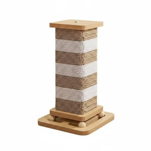 Jiuvaso Tiragraffi Verticale Gatto Dotato di Superficie Graffiante in Carta Ondulata Base Ampia Design Anti-sfaldamento Mobili per Animali Dedicato Adatto per Casa Benessere, Bicolore Quadrato