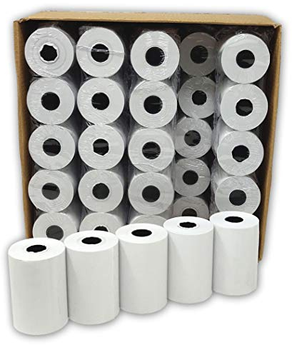 boite de 250 Rouleaux/bobines de papier thermique standard 57 x 40 x 12 pour terminal de paiement carte bancaire - tpe