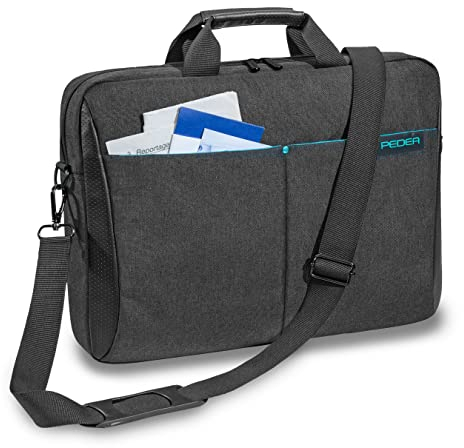 Pedea Laptoptasche *Lifestyle* Notebook-Tasche bis 17,3 Zoll (43,9 cm) Umhängetasche mit Schultergurt, Schwarz