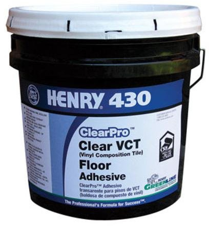 Henry 12102 430 Clearpro Clear Vct Floor Tile Adhesive, 4 Gallon
