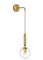 ZTTECH Globe 150mm Verre Clair & Métal Doré Appliques murales Lampe Drop Applique murale pour chevet (Verre clair & métal doré)