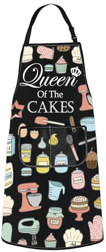 WZMPA Queen Of The Cakes Kitchen Apron Queen Cakes Chef Gift Cake Baking Queen Adjustable Apron Queen Cakes Lover Gift, Queen Cakes Ap