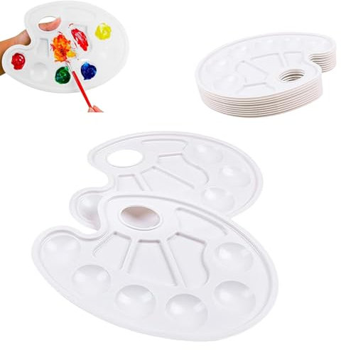 Mischen,10 Stück Mischpalette mit Griffloch,Mischfelder Mischpaletten für Farben Farbmischpalette Universalpalette für acryl Watercolor DIY Malerei Kunst