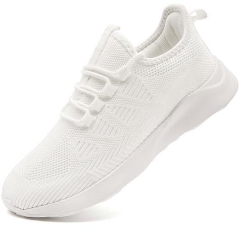 IEBPEH Scarpe da ginnastica da donna, scarpe da corsa, scarpe da ginnastica, scarpe da tennis, traspiranti, per il tempo libero, leggere, B bianco, 36 EU