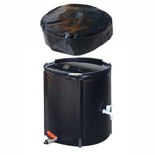 TRUNXUCL Serbatoio per Acqua Piovana con Rubinetto Pieghevole Serbatoio Acqua con Coperchio(50x55cm/20x22in)