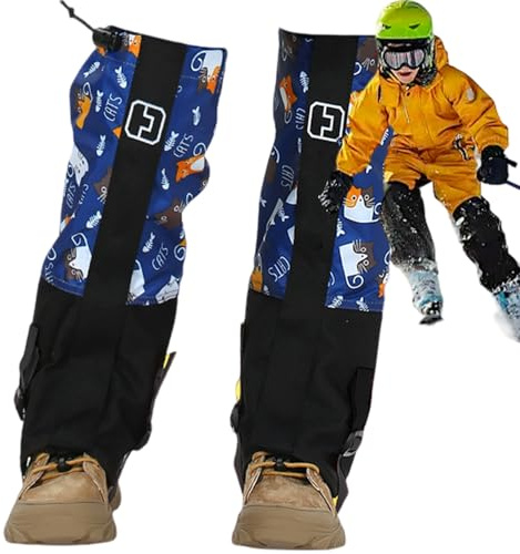 Uhngw Kids Leg Gaiters, Waterproof Snow Gaiter for Kids Hiking, Breathable Protectors for Winter Outdoor Hiking Trekking Camping Farm Youth Teens Children Toddler Girls Boys