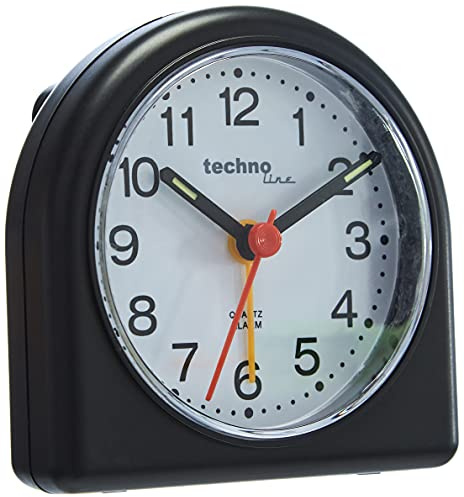 Technoline Quarzwecker Model SD, schwarz, analog, nachtleuchtende Zeiger
