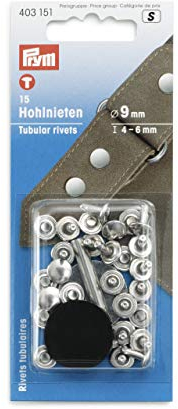 Prym 403151 Hohlnieten, 4-6 mm Messing, silberfarbig