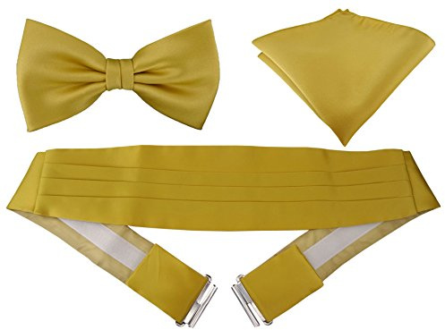 TigerTie kummerbund införingsduk satin fluga i enfärgat uni – skärpa bindel