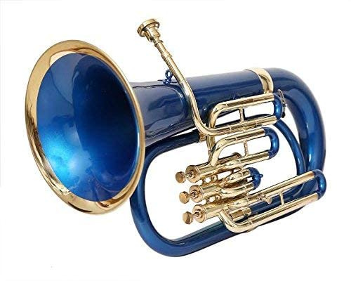Brass Bb Euphonium 3 Valve - Blue Musical Instrument Gift