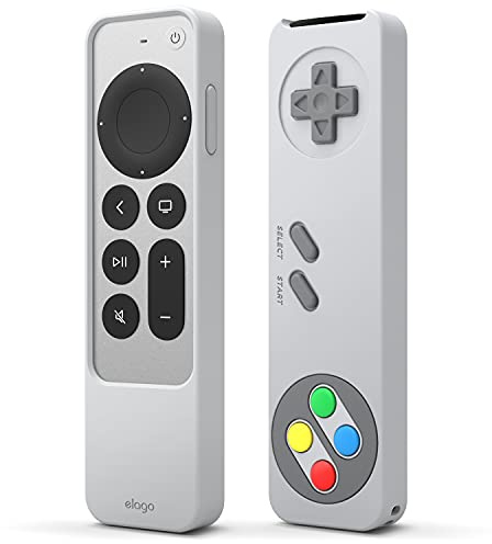 elago R4 Retro Hülle Kompatibel mit Apple TV 4K Siri Remote 3. Generation (2022) und 2. Generation (2021) - Klassisches Controller Design [Nicht funktionsfähig] (Grau)
